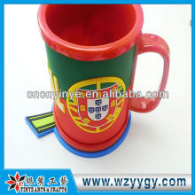 Fashion promotional PVC mug with rubber cover